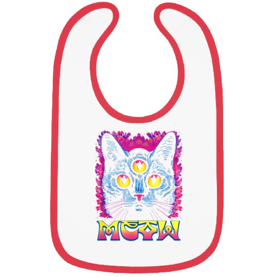 Rainbow Witch Cat Seeing Bibs