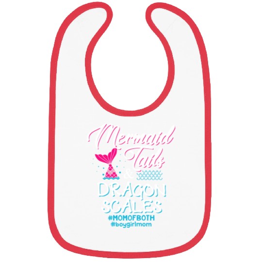Womens Mermaid Tails and Dragon Scales Mom of Both Bibs