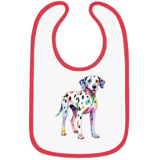 Dalmatian Dog Watercolor Bibs