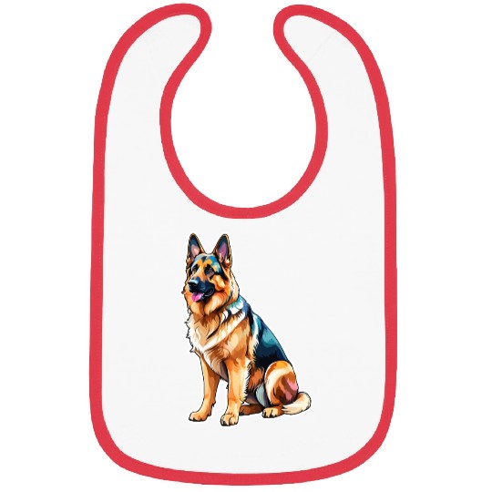 German Shepherd Watercolor Bibs
