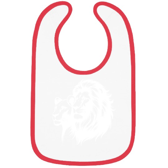 Proud Lion With Lioness Tattoo Style Portrait Bibs
