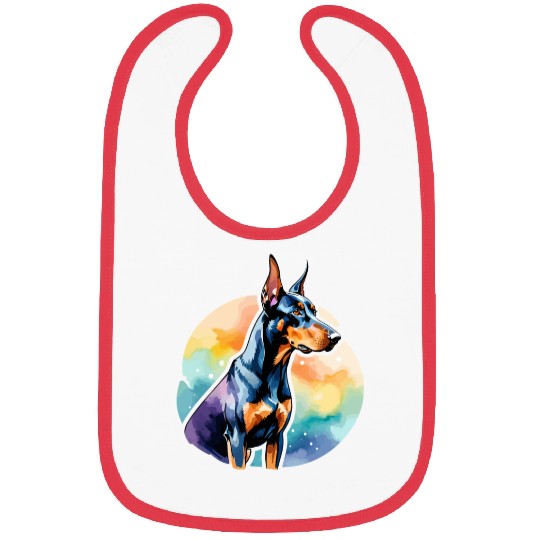 Dobermann Watercolor Bibs