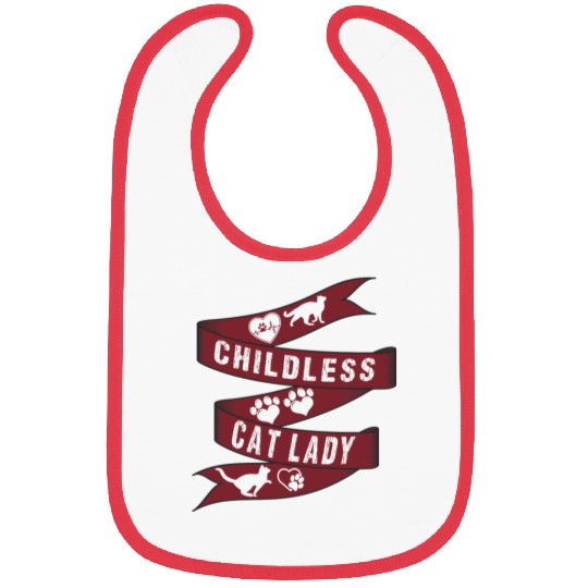 Vintage And Retro Funny Childless Cat Lady Bibs