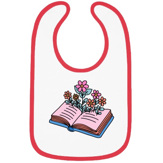 flowers growing from book Bibs