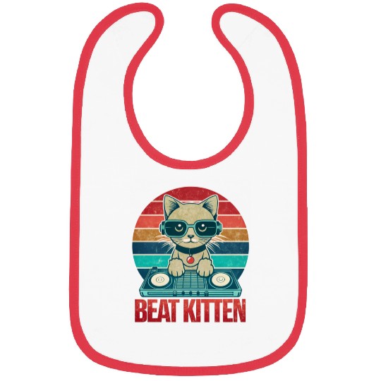 Vintage DJ Kitten Beat Sunset Streetwear Style Bibs