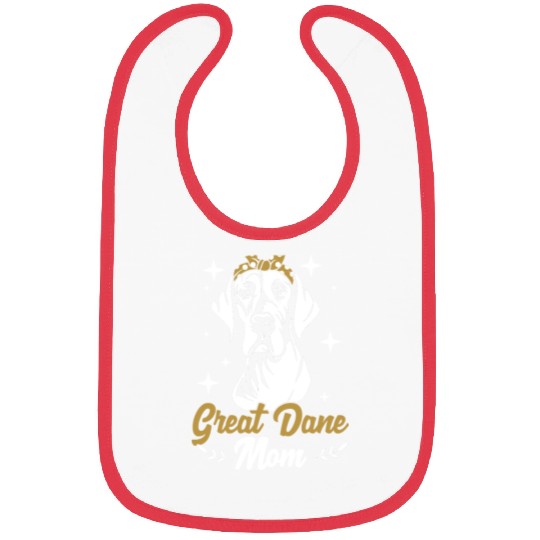 Cute Dog Mom Polka Dot Hair Bow Great Dane Mom Bibs