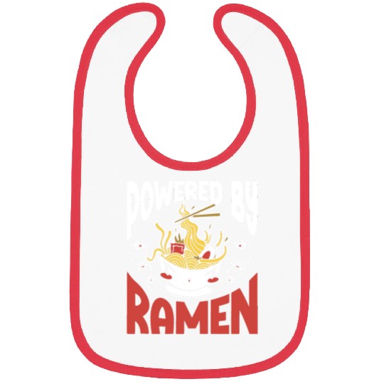 Powered By Ramen Anime Japanese Soup Cup Noodle Bibs