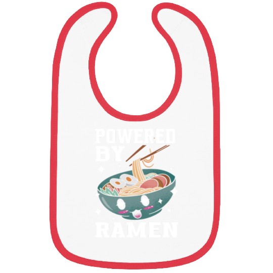 Powered By Ramen Anime Japanese Soup Cup Noodle Bibs