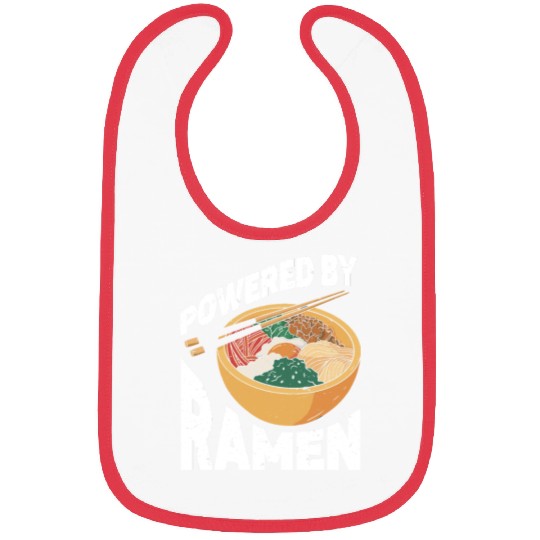 Powered By Ramen Anime Japanese Soup Cup Noodle Bibs