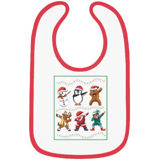 Dabbing Santa Elf Friends Christmas Boys Girls Men Bibs
