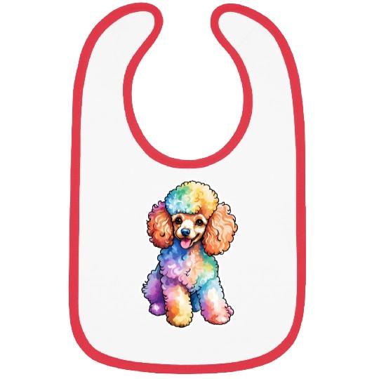 Poodle Watercolor Bibs