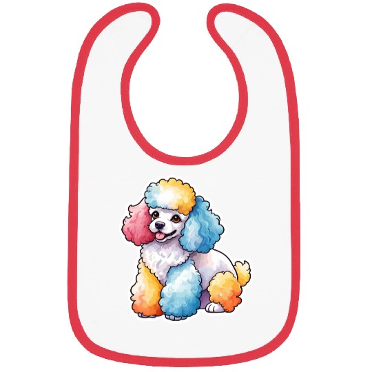 Poodle Watercolor Bibs