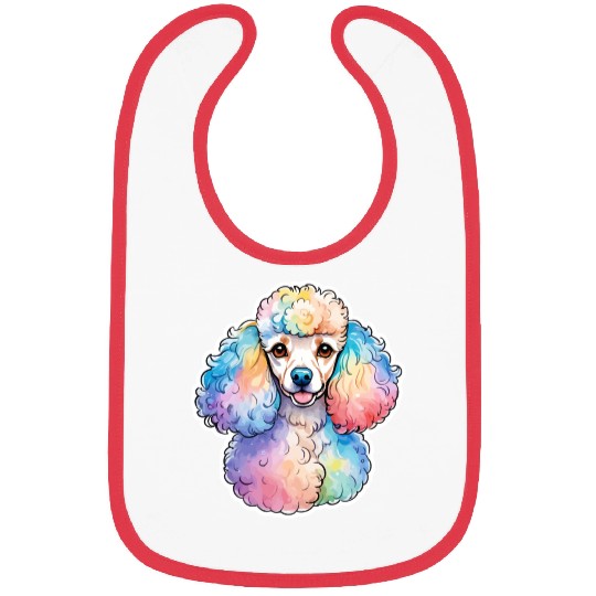Poodle Watercolor Bibs