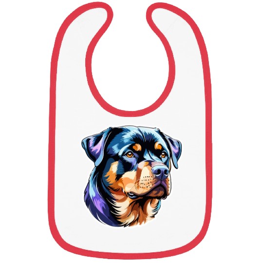 Rottweiler Watercolor Bibs