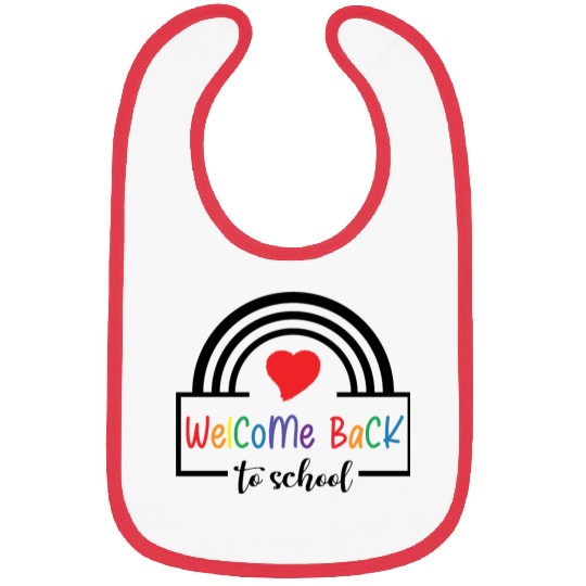 Welcome Back To School Rainbow heart Bibs