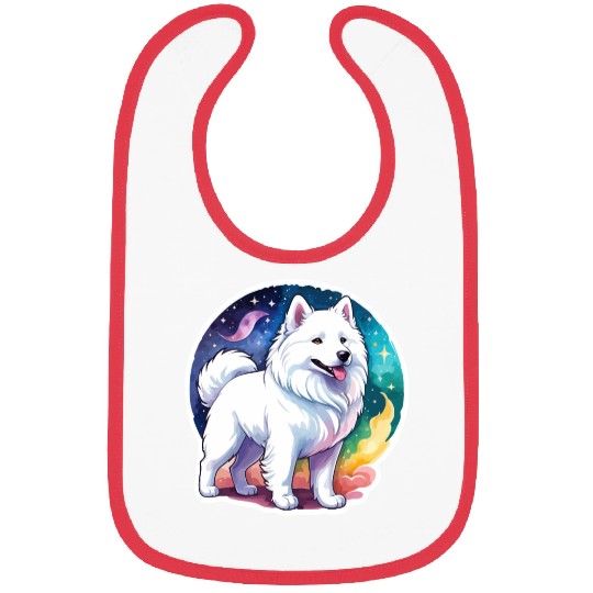Samoyed Dog Watercolor Bibs