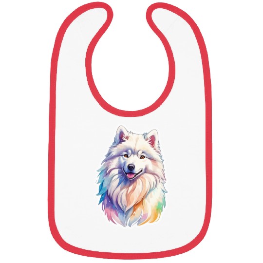 Samoyed Dog Watercolor Bibs
