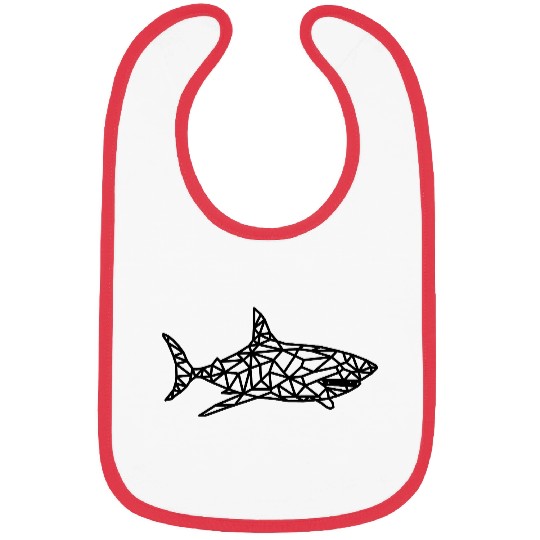 Jaws of Style: Geometric Shark Fashion Bibs