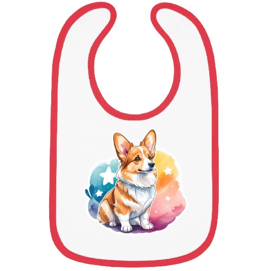 Pembroke Welsh Corgi Watercolor Bibs