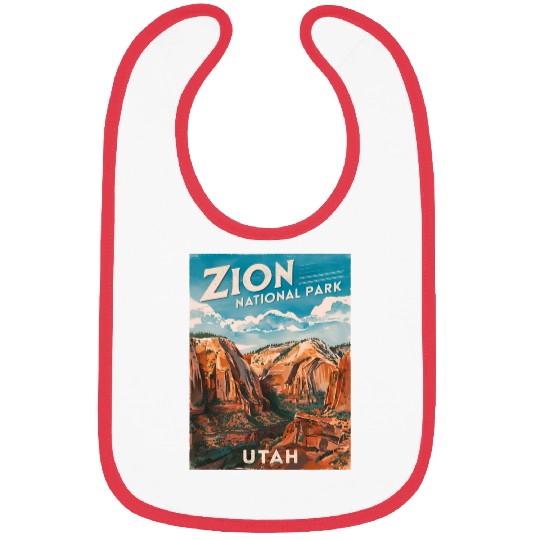 Vintage Travel Zion National Park Utah Landscape Bibs