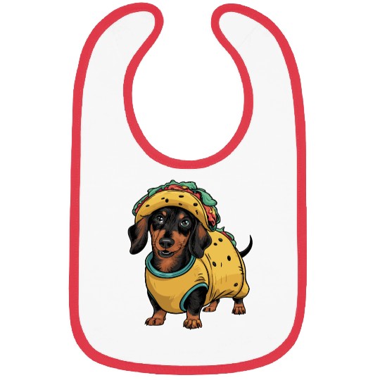 Dachshunds In Costumes Taco Dachshund Bibs