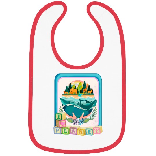 I love my Planet , cute design Bibs