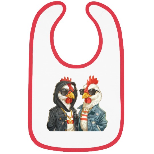 Chickens dressed in stylish streetwear Bibs