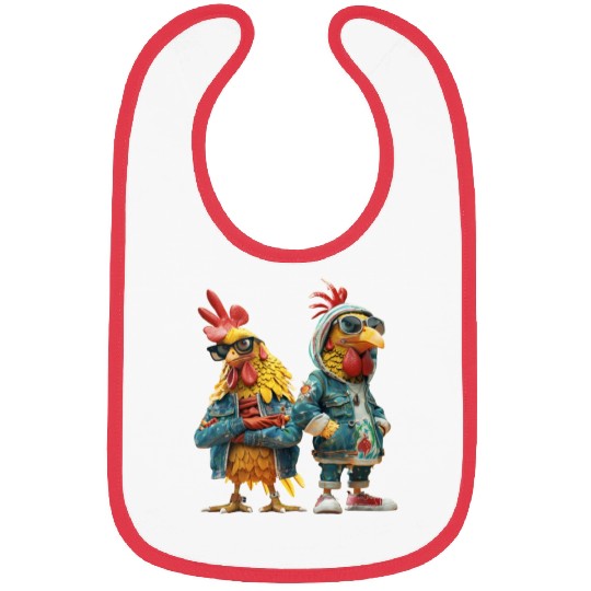 Chickens looking cool in trendy Bibs