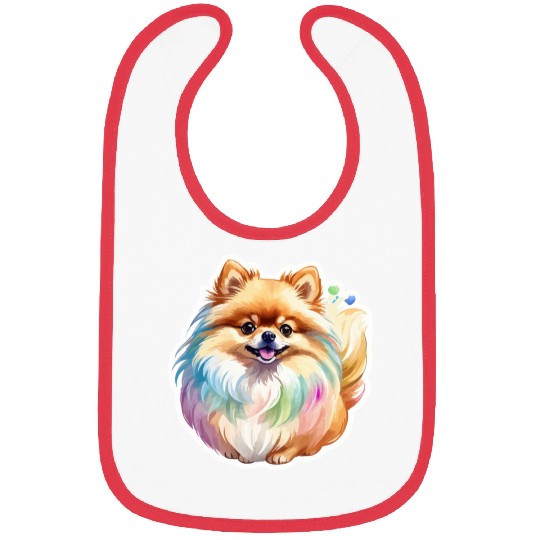 Pomeranian Watercolor Bibs