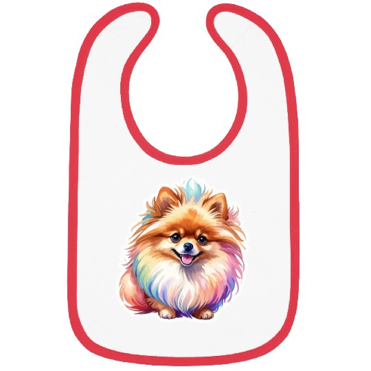 Pomeranian Watercolor Bibs