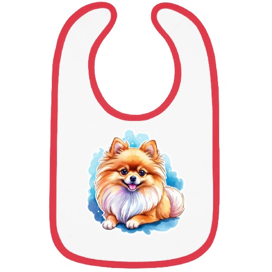 Pomeranian Watercolor Bibs