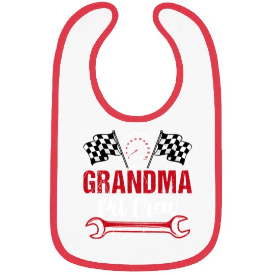 Race Car Birthday Racing Family Grandma Pit Crew Bibs