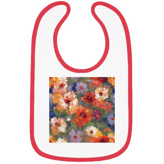 Retro Pixel Floral Design Bibs