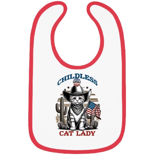 VOTE Like a Childless Cat Lady Funny Voting Kamala Bibs