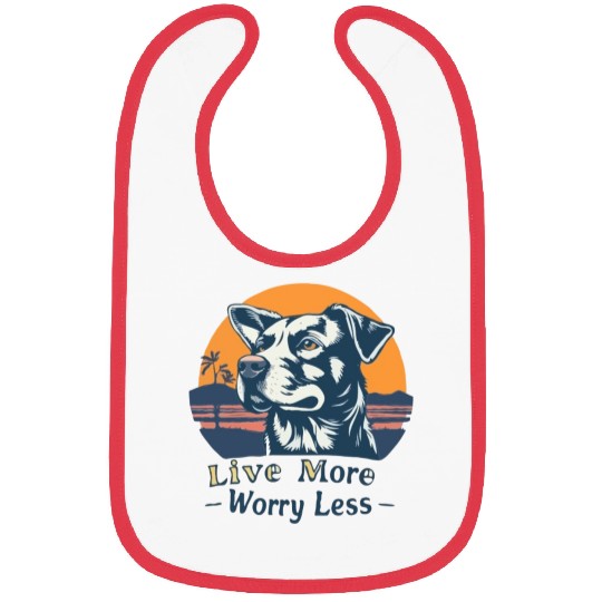 Vintage Sunset Dog Bibs - Live More Worry Less