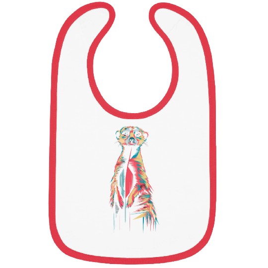 Vibrant Meerkat Illustration Neon Colors Bibs
