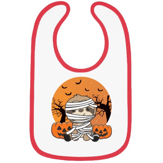 Sloth Mummy Pumpkin Sloths Happy Halloween Bibs
