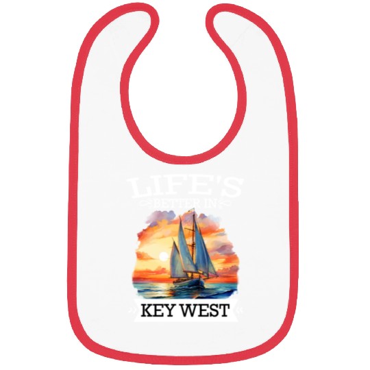 Florida Sailing LIFE'S BETTER IN KEY-WEST Bibs