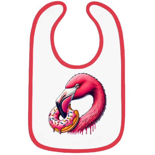 funny feast for the eyes - flamingo with donut Bibs