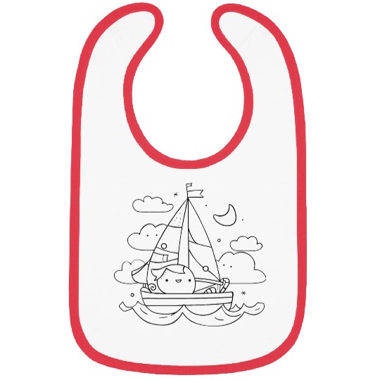 Sailing Cartoon Look Bibs