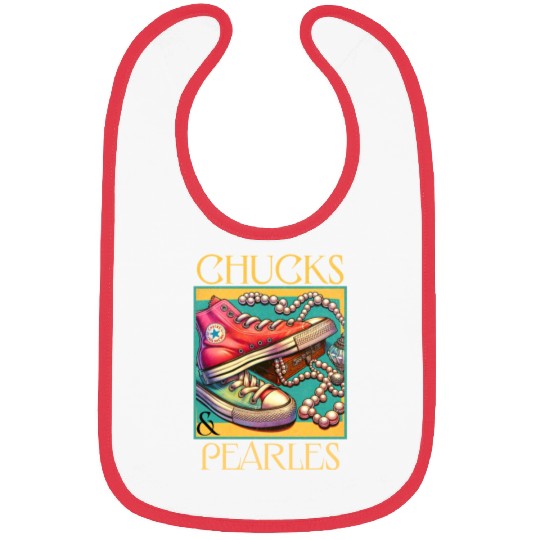 Chucks And Pearls I'M With Her Kamala Bibs