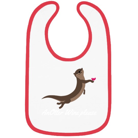Otter with Wine Otters Bibs