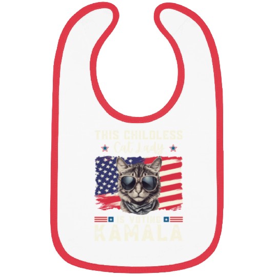 This childless Cat lady for kamala Harris 2024 Bibs
