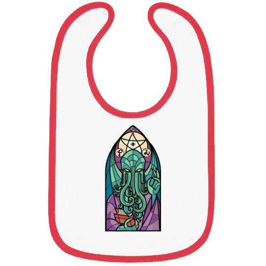 Cthulhu Church Stained Glass Cosmic Horror Funny Bibs