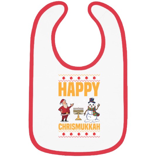 Happy Chrismukkah Funny Hanukkah Christmas Santa Bibs
