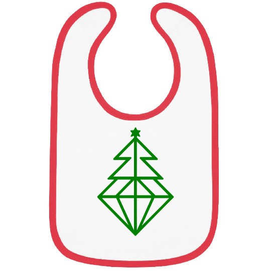 Diamond Christmas Tree Vector One Color Bibs