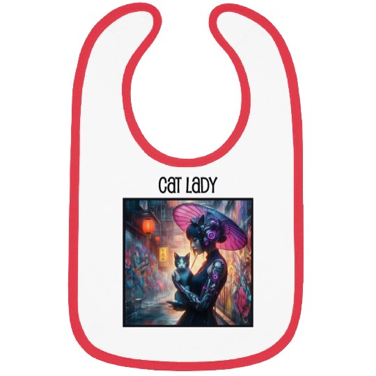 Cat Lady (Cyberpunk) Street Art v2 Bibs