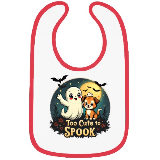 Too Cute To Spook Puppy And Ghost Bibs