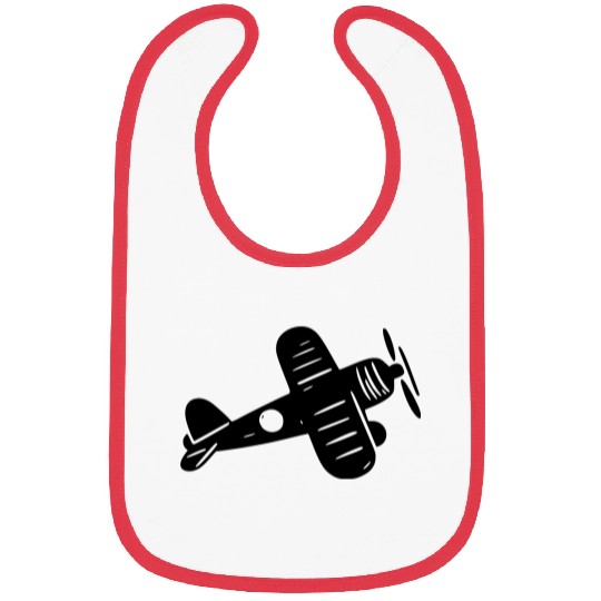 simple minimalist black plane vector path3 Bibs