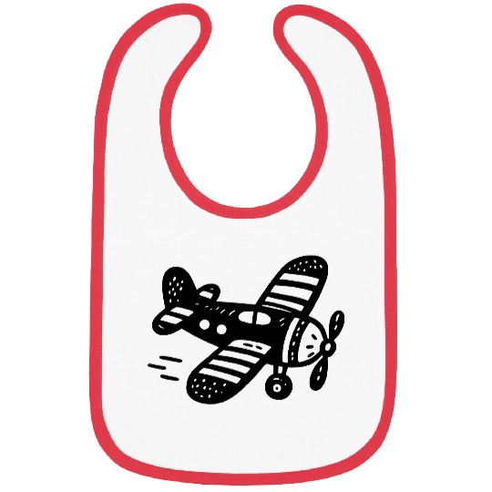 simple minimalist black plane vector path1 Bibs